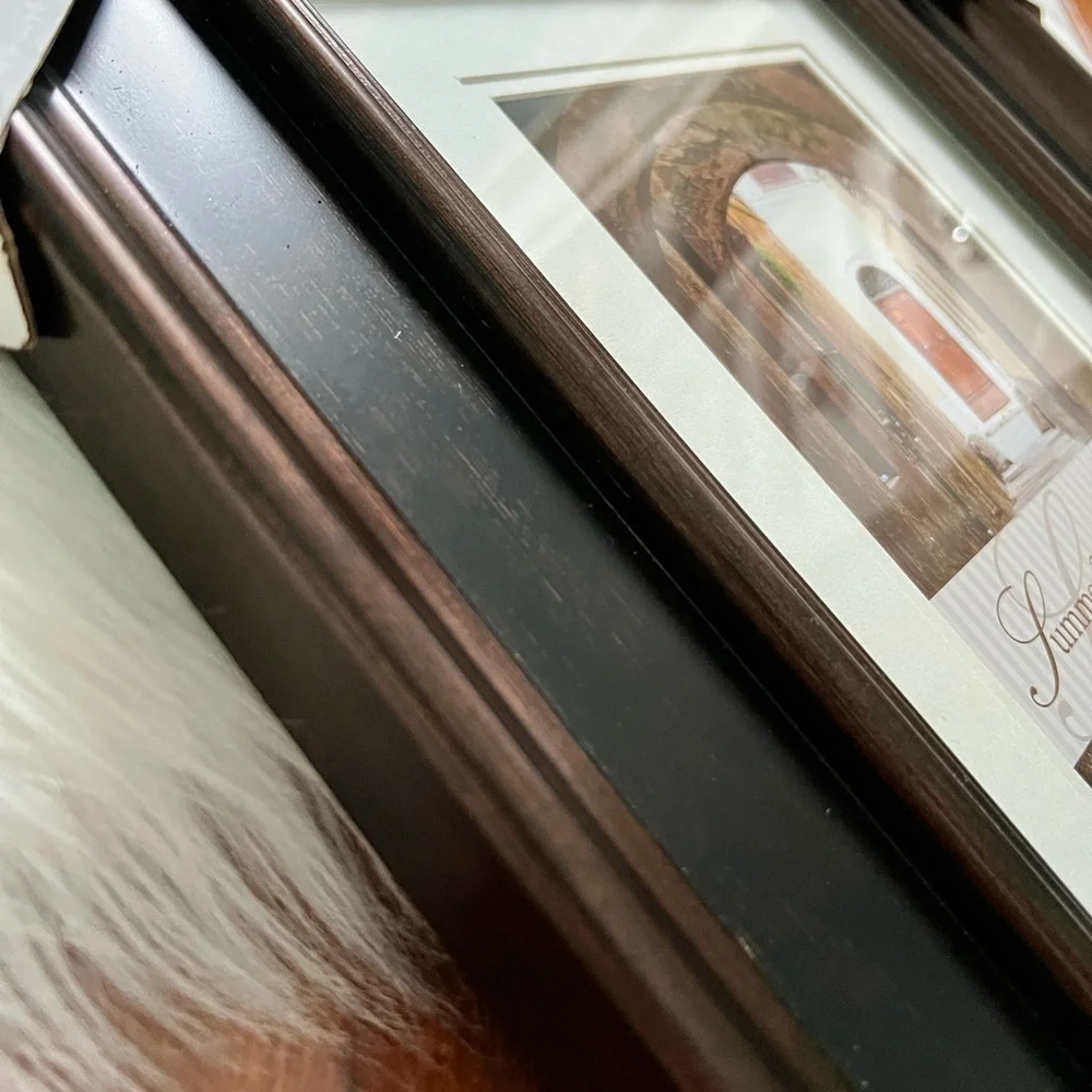 NWT Antique Finish Brown Double Matted Picture Frame